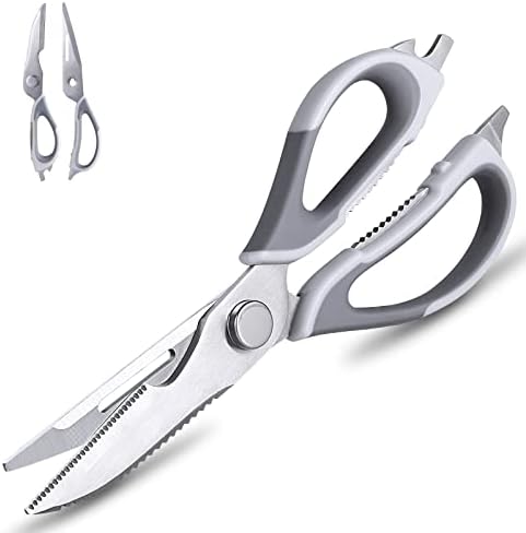 Кујнски ножици со тешки кујнски ножици се распаѓаат, мулти -функција не'рѓосувачки челик ножици за готвење за готвење со удобна рачка