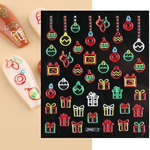 Корисно Божиќно дрво Дедо Мраз за нокти Декорација на налепници за украсување на налепници кои не се декоративни -декоративни -