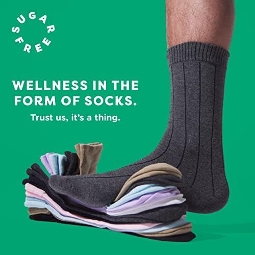 Бесплатно Suger Sox Health & Comfort Womens Whigh Whigh Необврзувачки удобни чорапи | Дијабетични чорапи 3 п.к.
