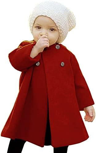 Jeelligular toddler бебе девојче палти деца наметка копче топла густа јакна облека бебе есен зимска облека за облека