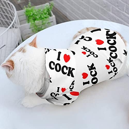Смешноста, сакам петел кучиња дуксето крпа мачка џемпер -облека со капа со мека миленичиња палто пуловер