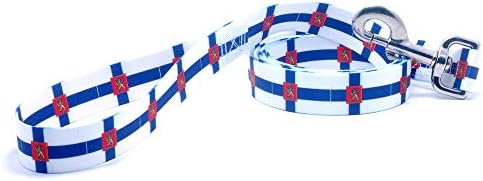 Јака за кучиња и поводник сет со знамето на Финска | Одлично за финските празници, специјални настани, фестивали, денови за независност