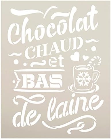 Чоколат Чауд и Бас де Лајн Стентил со кригла од Студиор12 - Изберете големина - Соединетите Американски Држави - занаетчиски DIY Божиќна