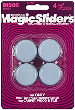 Магични лизгачи 4038 серија 1-1/2 „лизгачки диск, пакет од 4, сиво