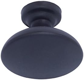 Основи на Амазон Основни рамни копче за кабинет, дијаметар од 1,24 инчи, рамна црна, 25-пакет