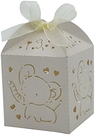 Cujux 50pcs слон шуплив превоз фаворити кутии подароци бонбони кутии со резерви за венчавки за свадби за венчавки