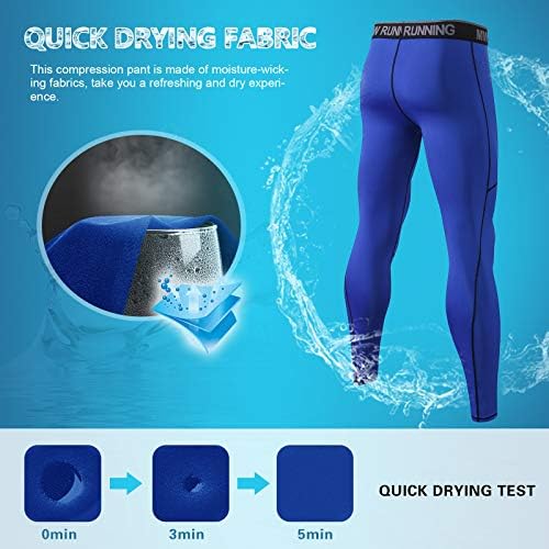 MeetWee машки панталони за компресија, ладно суво трчање атлетски хулахопки тренинзи за тренингот долг основен слој за спортски фитнес спортски