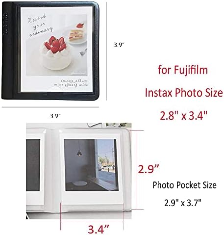 Fujifilm Instax Square Фото албум Инстант филм 29pockets сет од 2 розови црни