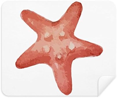 Морска Ѕвезда Морски Живот Црвена Илустрација Чистење Крпа Чистач на Екран 2 парчиња Велур Ткаенина