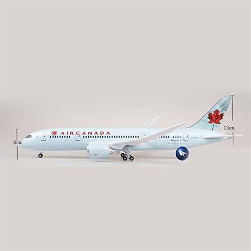 Rescess Copy Copy Airplane Model 43cm 1: 130 за Air Canada Boeing B787 Airbus Scale Die-Cast смола модел со модел со светла