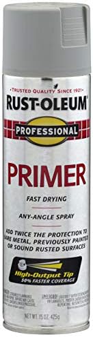 Rust-Oleum 7582838 Professional Primer Spray Paint, 15 мл, сив буквар и 7579838 Професионална емајл со високи перформанси, емајл спреј