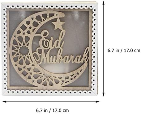 Тојандона ПРЕДВОДЕНА Декор Дрвени Рамазански Светла Еид Мубарак ПРЕДВОДЕНА Од Месечината Ѕид Светлина Декоративна Амбиентална