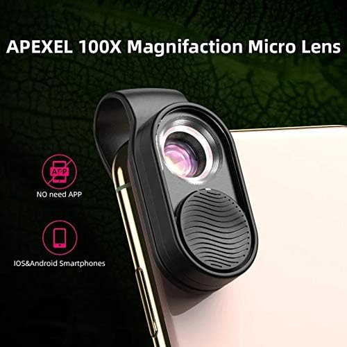 100x Микроскоп Леќи Камера телефон Објектив високо Зголемување LED Светло Микро Џеб Леќи за iPhone Samsung Сите Паметни Телефони
