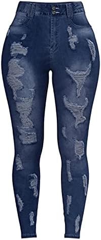 Дупка тенок тексас панталони моливи слаби панталони истегнуваат жени фитнес фармерки женски фармерки сини џин шорцеви жени