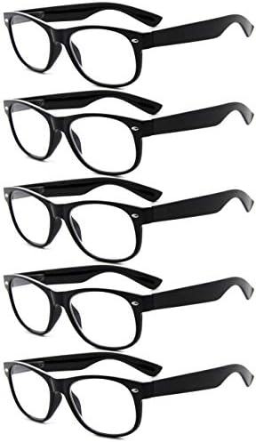 Очила за читање на очите на 80-тите за жени 5 читатели на рамки за пакувања со пакувања +1,25