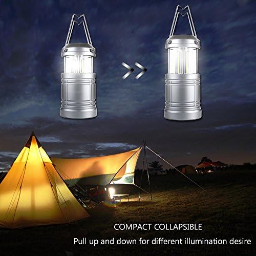 2 пакувања за кампување Фенер 500 Лумени со склопување на преносен LED фенер за итни случаи, ураган, невреме, прекин