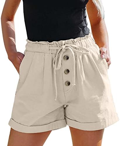 Athersенски атлетски шорцеви со висока половината на плажа со цврста боја пижама шорцеви затемнувајќи ги проточните обични шорцеви со џебови
