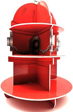 Qidiwin 3 Tier Tier Cupcake Shand со оган хидрант дизајн за украси за забави, штанд за пожарна хидрант