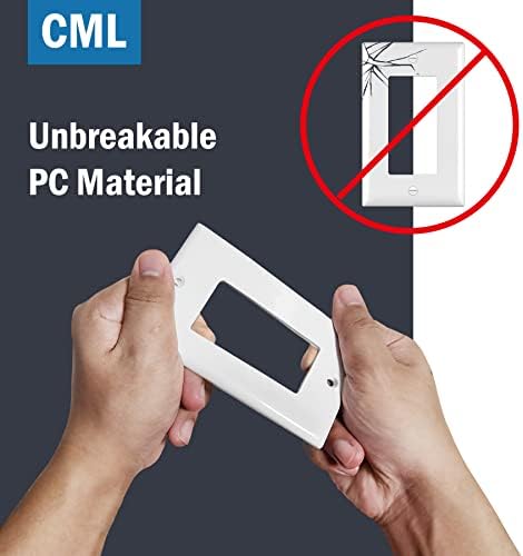 CML wallидни плочи со декоратор со средна големина, 20 пакувања за електрични капаци на излез, плочки за прекинувачи со 1 банда,