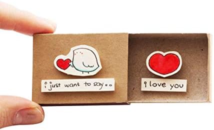 3xu Симпатична Љубов Картичка-Годишнина Картичка-Рачно Изработени Валентин Подарок кутија - Изненадување Подарок за неа/За Него-те сакам