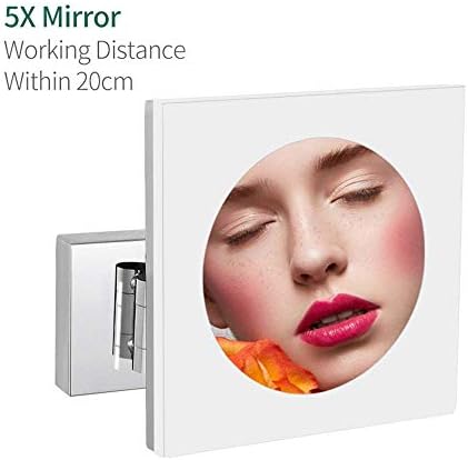 Огледала за шминка монтирани со wallид од ааокло, 8 -инчен едностран месинг месинг осветлена суета за бричење
