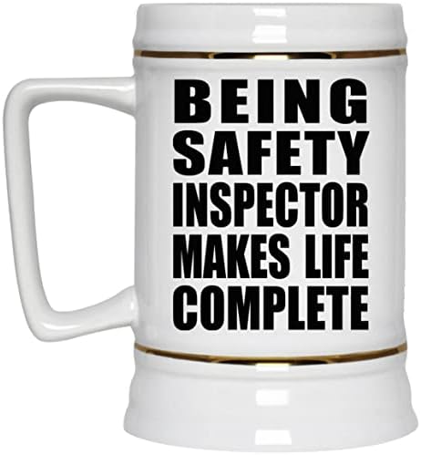 Дизајнирајте Да Бидете Безбедносен Инспектор Го Прави Животот Комплетен, 22оз Пиво Штајн Керамички Резервоар Кригла Со Рачка