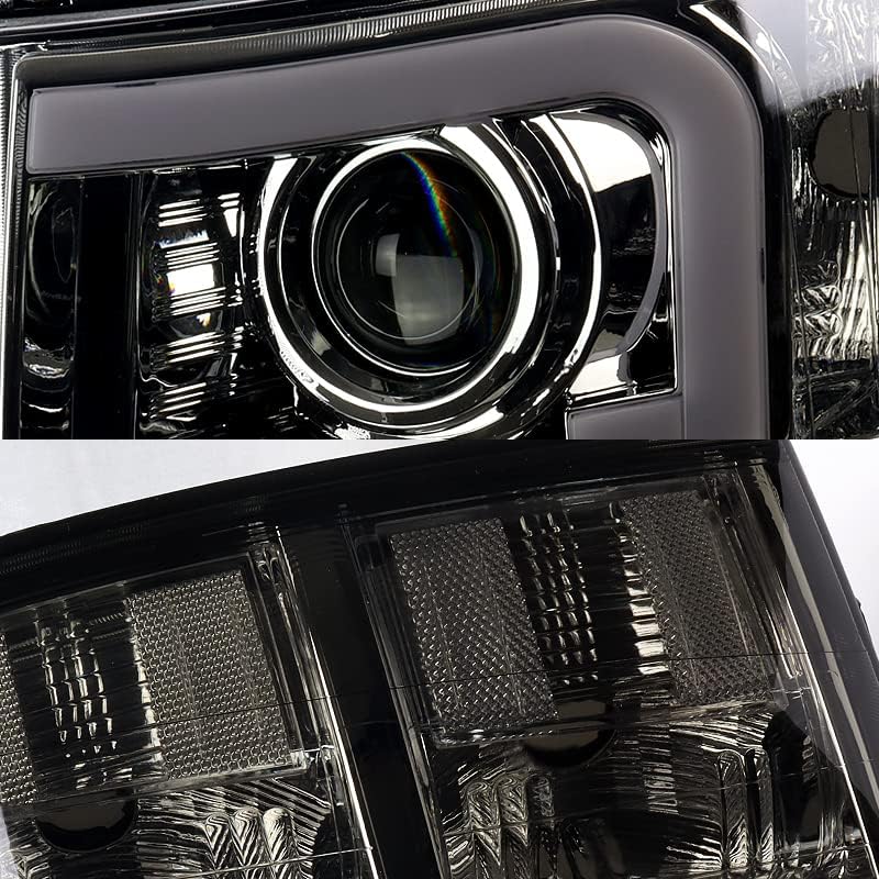 Driftx Перформанси, LED Drl Чад Проектор Фарови w/Јасна рефлектор одговара за компатибилен со 2007-2014 Chevy Silverado, Хром Домување