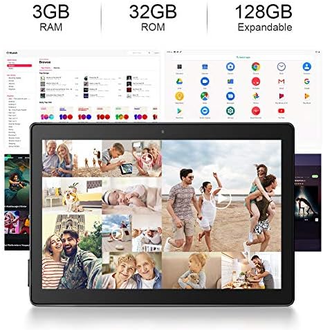 Таблет Dragon Touch Max10, Android 10.0 OS, Octa-Core процесор, 3 GB RAM меморија, складирање од 32 GB, 10,1 инчен таблети со Android, 1200x1920