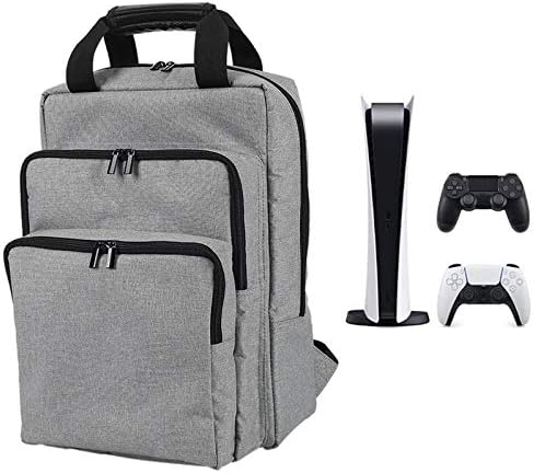 Торба за складирање торба за шок -отпорен на рамената за конзола PS5, преносен ранец на патни 3 слоја за домаќин на PlayStation5