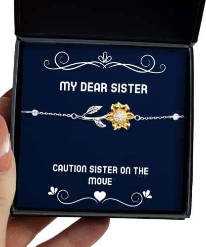 Уникатни сестрински подароци, претпазливост сестра во движење, Божиќна нараквица за сончоглед за сестра