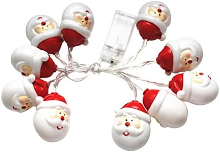 LED Christmas Shenta Claus String Lights со 10 LED светилки за украси во затворен и отворен простор 0,5W бела светлина