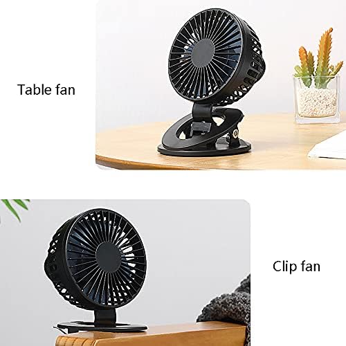 Mini Clip Fan, USB клип на биро за преносни шетачи на вентилатор на PRAM вентилатор батерија напојува 2600mAh Полнење за кабриолет, дом, канцеларија,