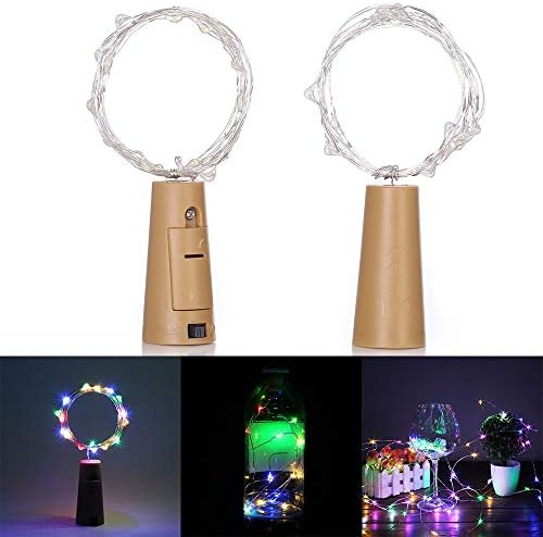 2м 20 LED мини мини шише за стоп -ламба ламба жица за украсување жица светло разнобојната светлина боја на земја полна