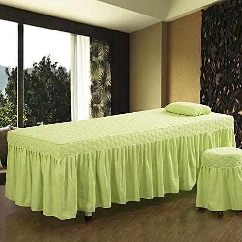 Ватиран масажа за масажа, задебелен кревет за кревет за убавина со дупки Физиотерапија Покрив за кревет 1 парче масажа постелнина-зелена