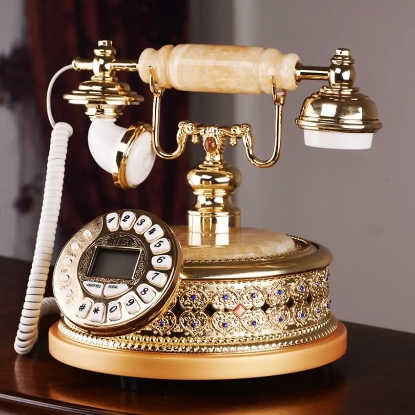 Seass Antique Fildline Телефон Домашен телефон со rhinestones, ID на повикувачот DTMF/FSK, 16 мелодии, прилагодлива осветленост на