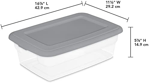 Пластична кутија за пластична пластика од вилушка 3, сива и чиста, 16 брои