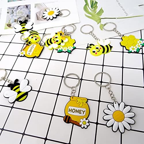 Honbay 12pcs PVC пчела тематска забава фаворизира симпатична пчела цвет саќе садо садови за садови за роденденска забава за роденденски