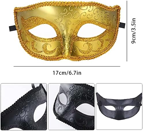Хута 3 парчиња стереотипна маскара за маскара половина маска за лице модерен стил за очи за мажи за мажи, женска забава, декорација на
