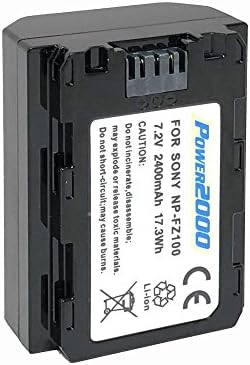 Power2000 ACD-443 NP-FZ100 батерија за полнење на Sony Alpha A7 III, A7R III, A9 дигитални камери