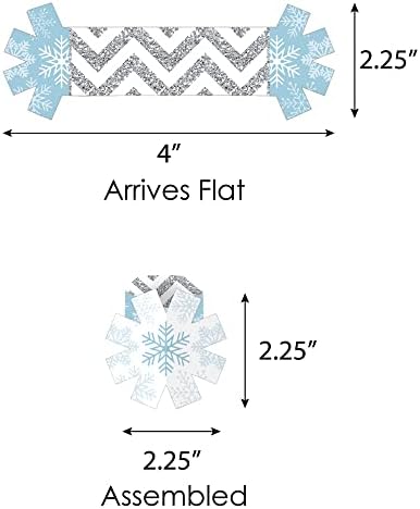 Голема точка на среќа Зимска земја на чудата - Снегулка празничка забава и Зимска свадба хартија држач за салфетка - прстени од салфетка