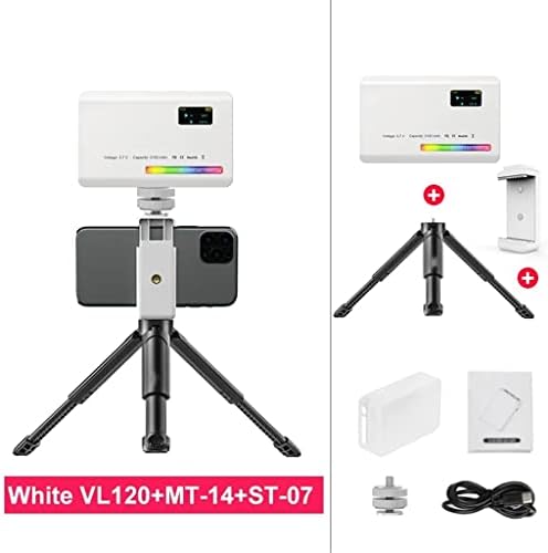 ZCMEB RGB Видео светло со дифузер на екранот Mini Camera Monitor RGB Smartphone Selfie Light