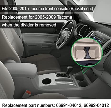Cover Cover Cover Console Contancose and Holder inserts компатибилен со додатоци за Toyota Tacoma 2005-2015