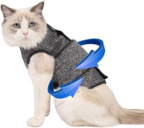 CoppThinktu Cat Angistence јакна, гром елек за мачки, мачки анти -вознемиреност елек, кошула за мачки, мачки смирувачки ветеринар за завиткување,