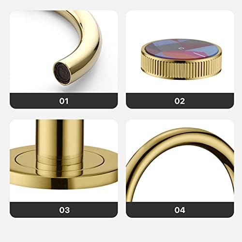 Ksunun Gold Bales Faucet, тапаци за бања за мијалник 3 дупка, модерна тапа за мијалник за бања, миксер со двојна рачка од месинг, тапа за мијалник,