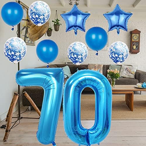 97 -ти роденденски украси за украси, сини број 97 балон, 40 инчи гигантска фолија Милар 97 -та декорација на балони за мажи и жени, голем