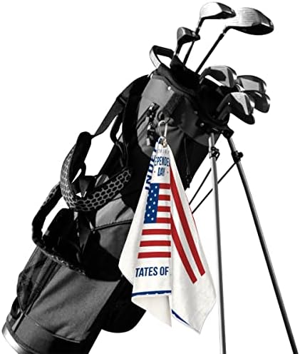 Голф пешкир 15 x 24 во, шема на Денот на независноста 83 голф крпи голф подароци за мажи, брзо сув лесен голф клуб за чистење пешкир