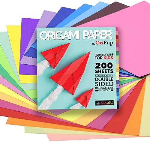 Орипуп Оригами Хартија Двострана - 200 Листови во 20 Бои за Занаети-6х6 инчи Шарена Квадратна Хартија За Деца, Возрасни И Почетници