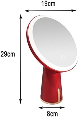 SRVNT огледало за шминка со 3 светло во режим на боја, Vanity Mirror 90 ° Swivel Light Up Touch екран на допир Табела за облекување прилагодливо