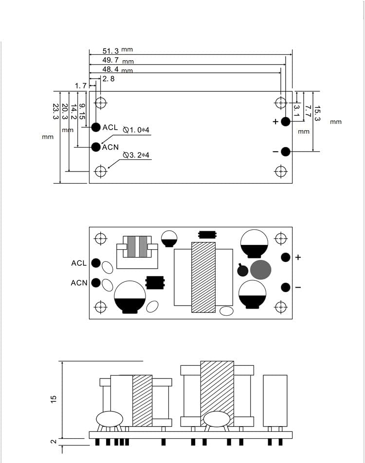 Noyito AC до DC прецизност модул за напојување на електрична енергија AC 120V 220V до 5V 1A 5 вати со индикаторско светло изолиран чекор надолу
