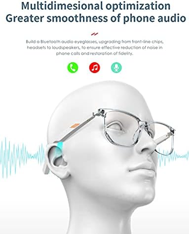 WGP Bluetooth Очила Паметни Аудио Очила Со Микрофон, Анти-Сина Светлина Леќа Отворено Уво Звучник Со Bluetooth Поврзување За Игри Состанок